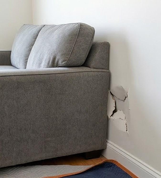 drywall hole from moving furniture
