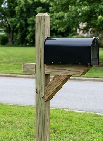 wooden mailbox post