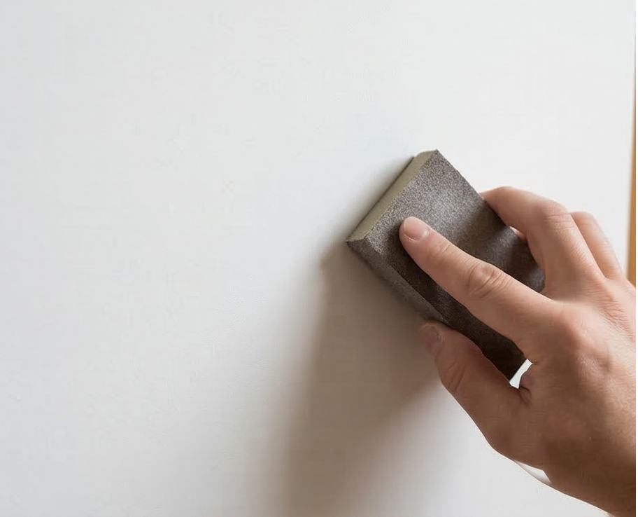 final sanding creating a smooth finish