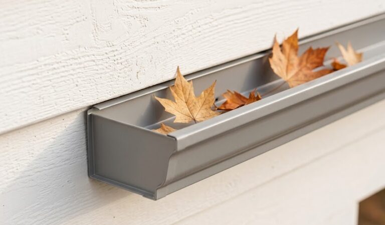 leaves on gutter