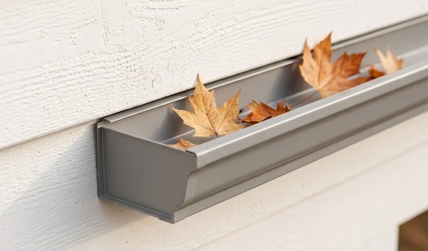 leaves on gutter