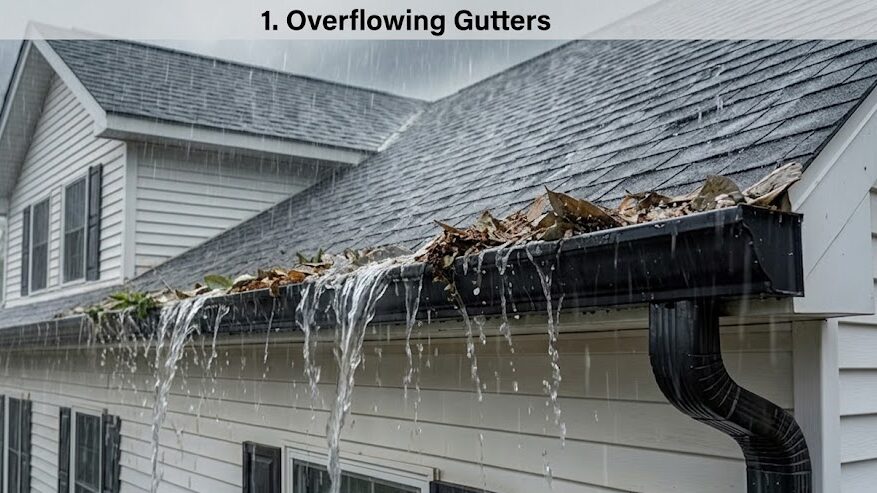 overflowing gutters