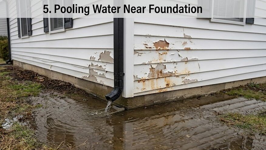 pooling water on house foundation